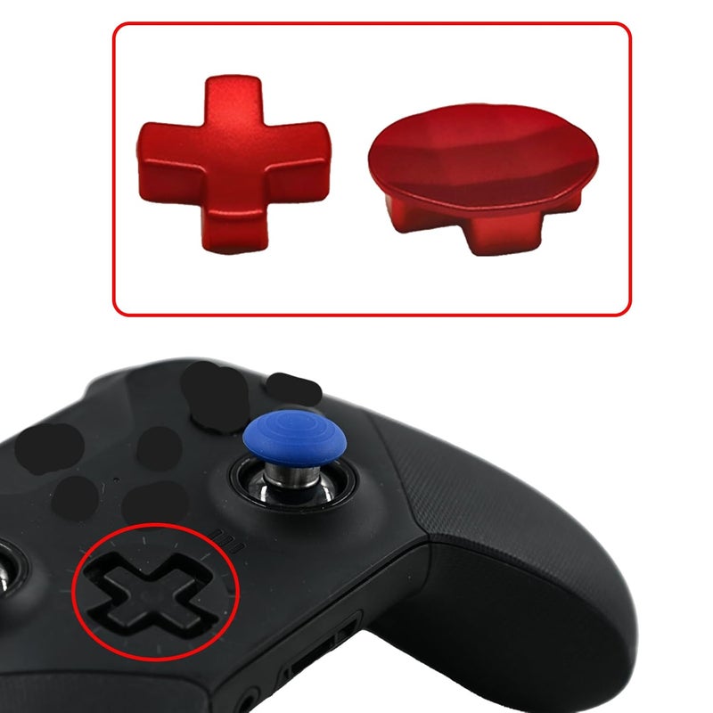 Anglepingping Store 2 Pack Metal D-Pads for Xbox One Elite Series 2 Core ,Standard D pad and Faceted D Pad Replacement Pad Accessories for Xbox One Elite Series 2 Controller(Red) - Image 5